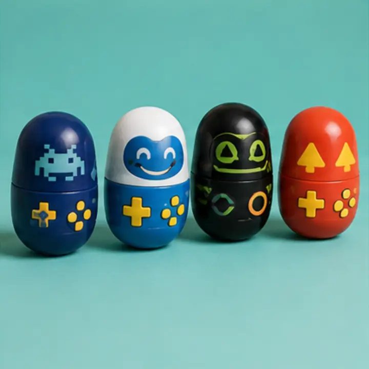 Themed Mighty Beanz pack inspired collector illustration